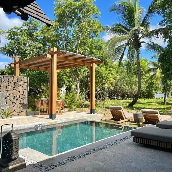 beachfront private villa with heated pool