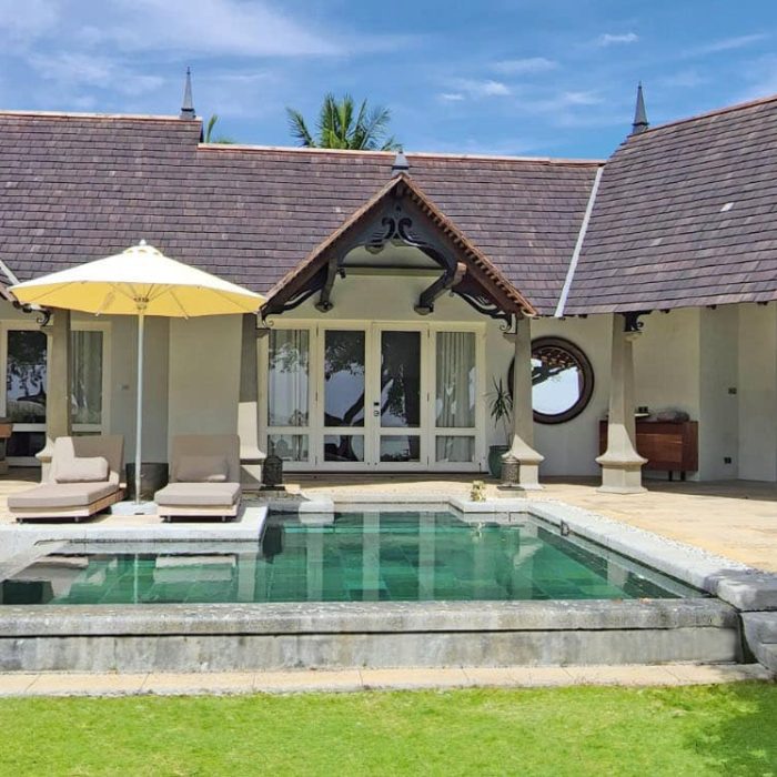 beach villa with heated pool