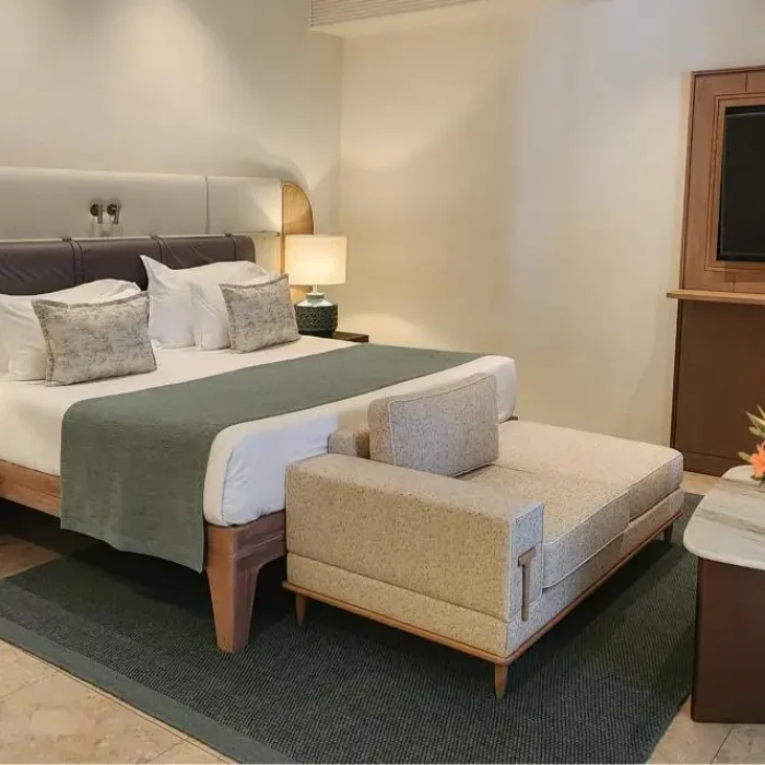 large villa bedroom with sea view