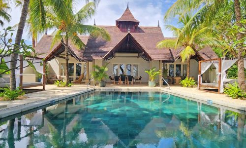 two-bedroom villa on the beach with private heated pool and butler service