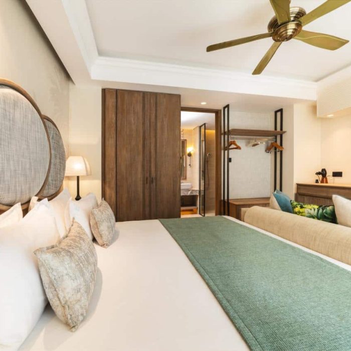 family beachfront villa bedroom
